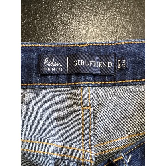 Boden Jeans Women's 8 Long Blue Girlfriend Dark Wash Straight 31" Inseam Preppy - Picture 7 of 14